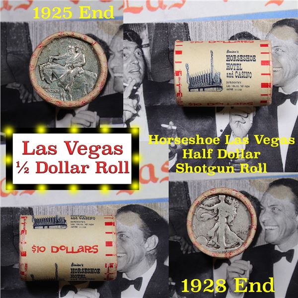 ***Auction Highlight*** Old Casino 50c Roll $10 Halves Las Vegas Casino Horseshoe 1928 Walker & 1925