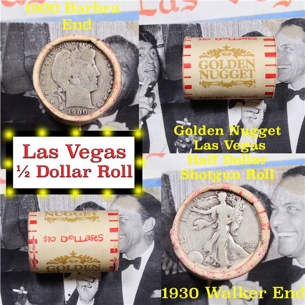 ***Auction Highlight*** Old Casino 50c Roll $10 Halves Las Vegas Casino Golden Nugget 1900 Barber & 