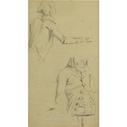 Artist Unknown Graphite on paper Clothing Study