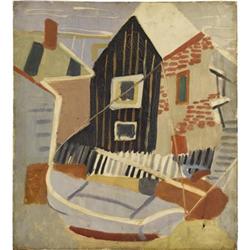 AMERICAN SCHOOL, House with White Picket Fence