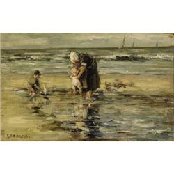 FOKKO TADAMA, Mother and Children at the Sea Shore