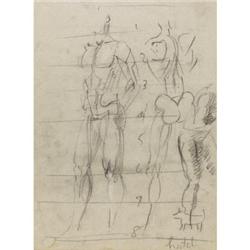 Reginald Marsh Graphite on paper Study of Nudes