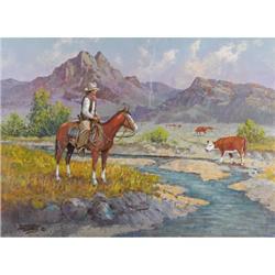 Fred Oldfield Oil on canvas Range Detective