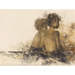 Alan Murray Oil on masonite In the Surf