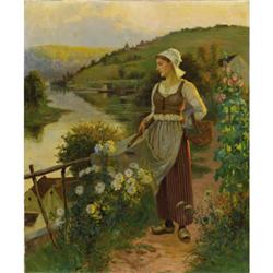 Daniel Ridgway Knight Tending to the Garden,