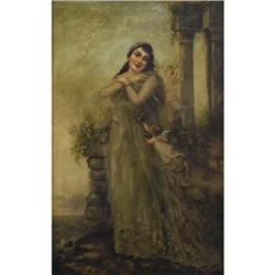 American, 19th Century, Woman with Angels