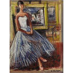 C. Bolletti Oil on canvas Jeune Danseuse