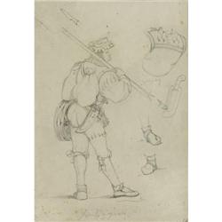 Continental School Graphite on paper Study