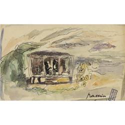 Jules Pascin, ink and watercolor