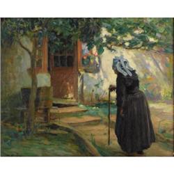 Maurice Grun Oil on board La Vieille Paysane