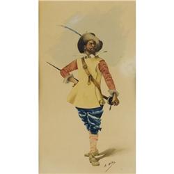 Alfred Weber Watercolor on paper Cavalier