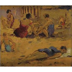 20th Century Spanish School Sun Bathers,