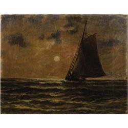 Nineteenth Century School Oil on canvas Sailboat