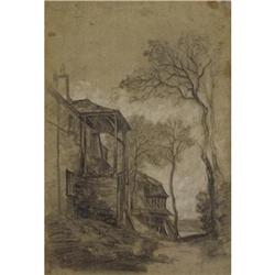 Attributed to Alexandre Gabriel Decamps Charcoal