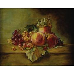 AGNES AUGUSTA BARTLETT, Still Life with Peaches and Grapes