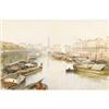 Image 1 : JEAN HENRI ZUBER WATERCOLOR ON PAPER SEINE RIVER