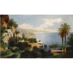 Luigi Castiglione Oil on canvas Amalfi