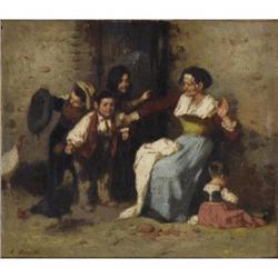 Otto Brandt (German, 1828-1892) Feeding the