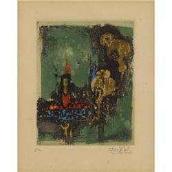 Johnny Friedlander Color lithograph Abstract