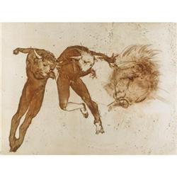 Ivan Valtchev Etching Artist's Proof Minotaurs