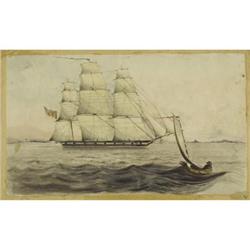 19th Century American School, Ships at Sail