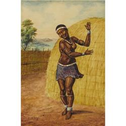 Gerard Bhengu (South African, 1910-1990) Dancing