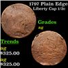 Image 1 : 1797 Plain Edge Liberty Cap half cent 1/2c Grades ag
