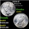 Image 1 : 1934-d Peace Dollar $1 Grades Select+ Unc