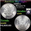 Image 1 : ***Auction Highlight*** 1889-s Morgan Dollar $1 Graded GEM+ Unc By USCG (fc)