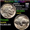 Image 1 : ***Auction Highlight*** 1919-s Buffalo Nickel 5c Graded Choice Unc By USCG (fc)