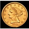 Image 2 : ***Auction Highlight*** 1861 Type 2 New Rev Gold Liberty Quarter Eagle $2 1/2 Graded Select Unc By U