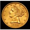 Image 2 : ***Auction Highlight*** 1900-p Gold Liberty Half Eagle $5 Graded Choice Unc By USCG (fc)