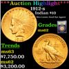 Image 1 : ***Auction Highlight*** 1912-s Gold Indian Eagle $10 Graded Select Unc By USCG (fc)