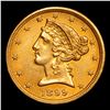 Image 2 : ***Auction Highlight*** 1899-p Gold Liberty Half Eagle 5 Graded Select Unc By USCG (fc)