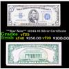 Image 1 : **Star Note** 1934A $5 Silver Certificate Grades vf+