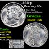 Image 1 : 1936-p Mercury Dime 10c Grades GEM++ FSB