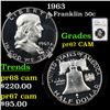 Image 1 : Proof NGC 1963 Franklin Half Dollar 50c Graded pr67 CAM By NGC