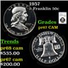 Image 1 : Proof NGC 1957 Franklin Half Dollar 50c Graded pr67 CAM By NGC