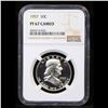 Image 4 : Proof NGC 1957 Franklin Half Dollar 50c Graded pr67 CAM By NGC
