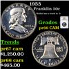 Image 1 : Proof NGC 1953 Franklin Half Dollar 50c Graded pr66 CAM By NGC