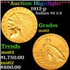 Image 1 : ***Auction Highlight*** 1912-p Gold Indian Quarter Eagle $2 1/2 Grades Select Unc (fc)