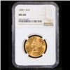Image 2 : ***Auction Highlight*** NGC 1899-p Gold Liberty Eagle $10 Graded ms60 By NGC (fc)