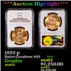 Image 1 : ***Auction Highlight*** NGC 1922-p Saint-Gaudens $20 Gold Double Eagle Graded ms62 By NGC (fc)