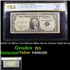 Image 1 : 1935C $1 Silver Certificate Mint Error Gutter Fold Error Graded f15 By PCGS