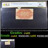 Image 1 : PCGS 3rd Issue 10c Fractional Currency Reverse Specimen Narrow Margins Red Rev FR-1251SP Graded cu61
