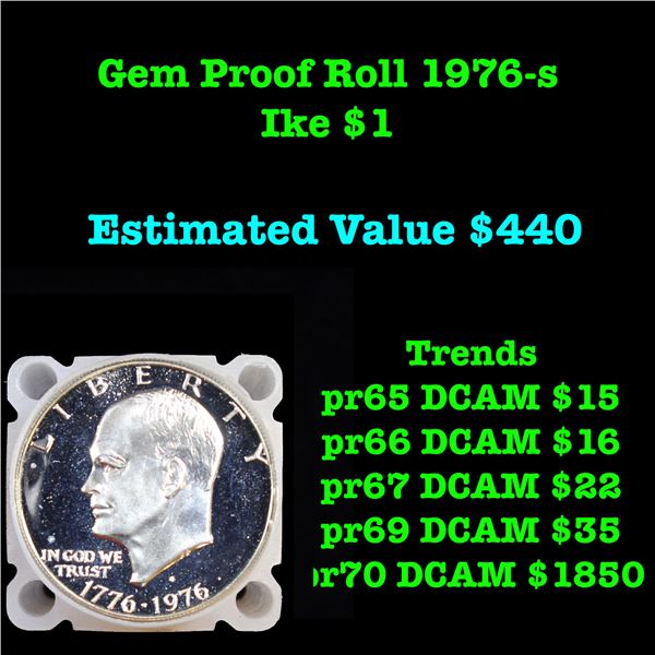 Gem Proof Roll Silver Ike $1 1976-s Bicentennial, 20 Coins Eisenhower Dollar $1 Grades