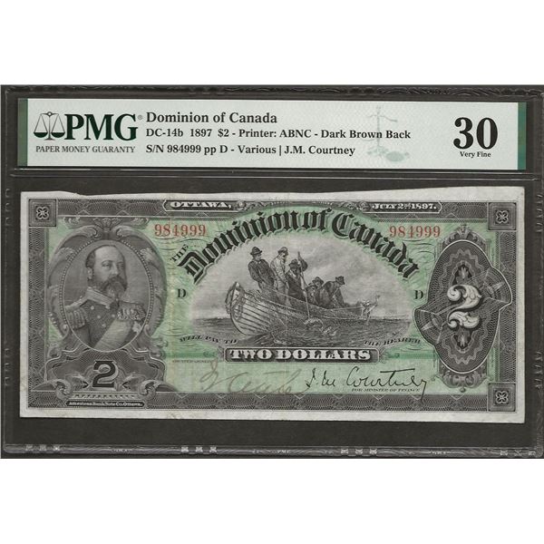 Canada DC-14b 1897 $2 VF30 PMG