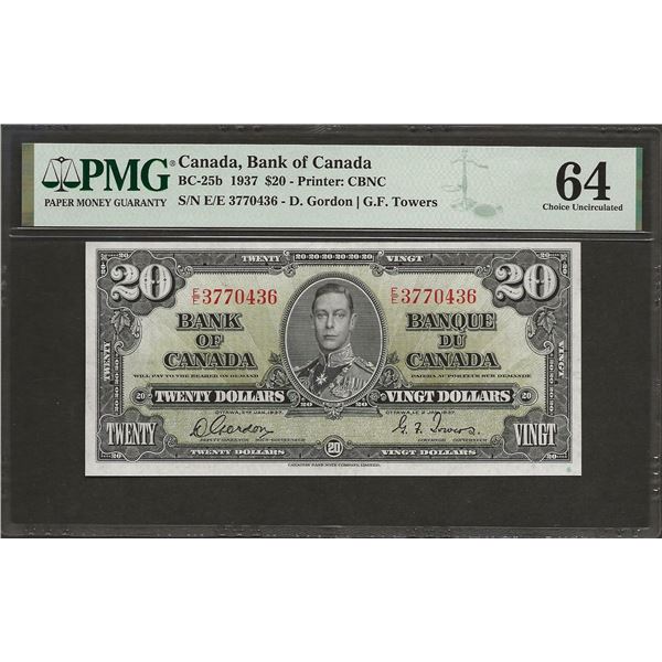 Canada BC-25b 1937 $20 CHUNC64 PMG