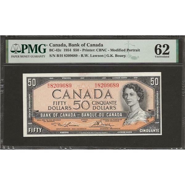 Canada BC-42c 1954 $50 UNC62 PMG