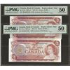Image 1 : 2 X Consecutive Canada BC-47aA 1974 $2 *RA REPLACEMENT AU50 PMG